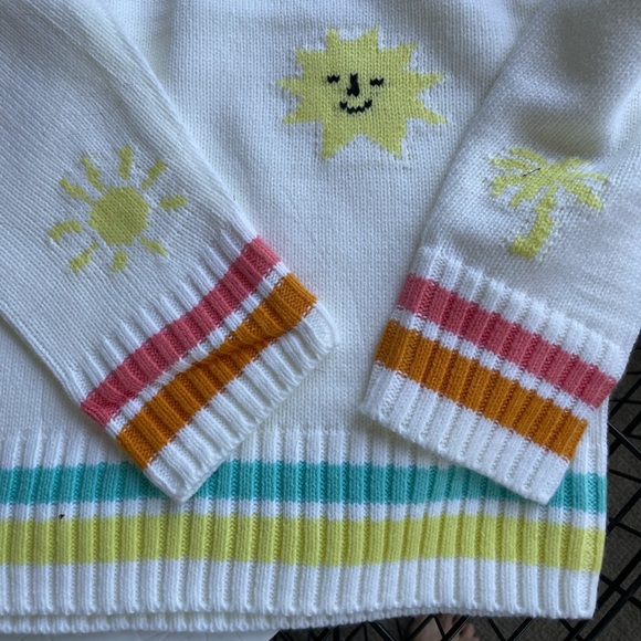 Crew Neck Sweater Long Sleeve Sun Print 525 AMERICA Large - Picture 5 of 8